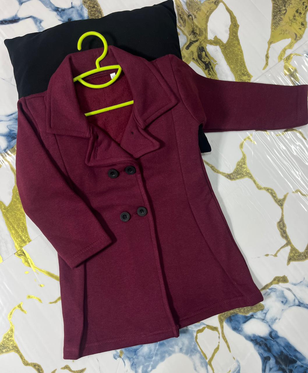 Western Style Button Kids Fleece Coat