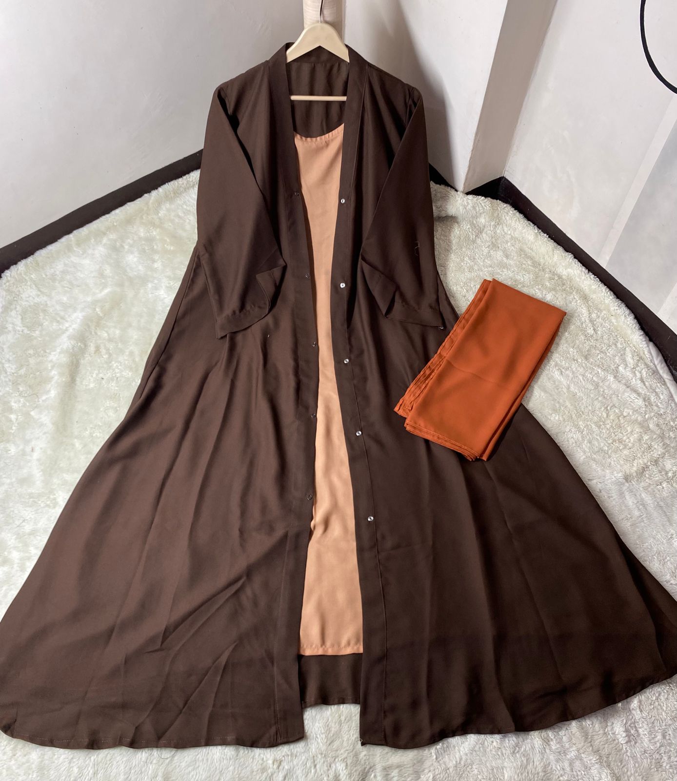 Chocolaty Abaya With inner attached