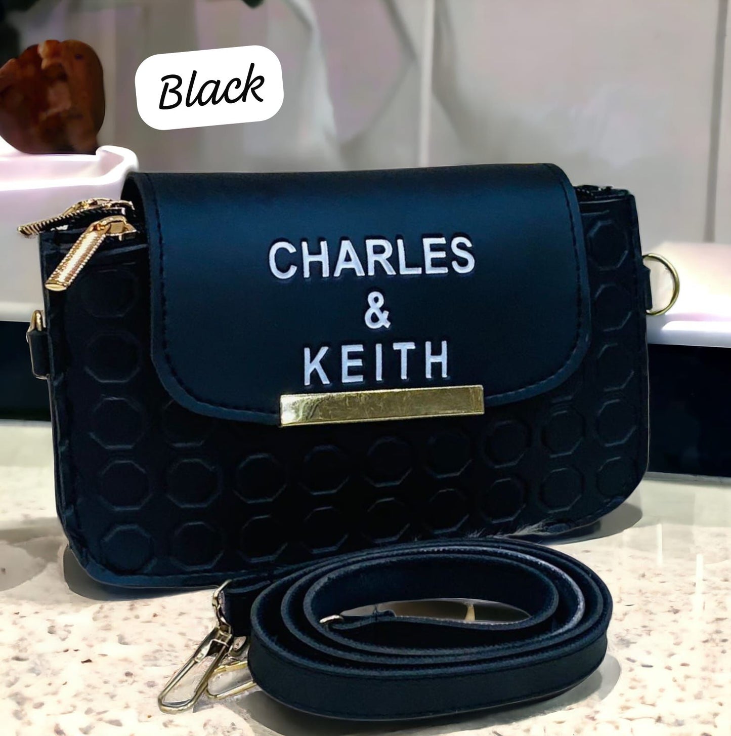 Charles & Keith 3 Zipper Luxury Wallet