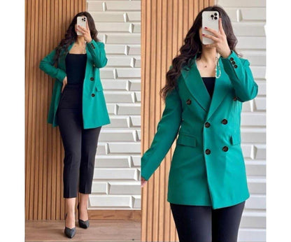 Hellow Winter😍 Womens Casual Blazer Double Button top Coat