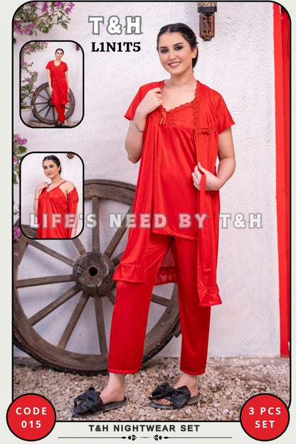 3 PIECE BIRDAL NIGHT WEAR