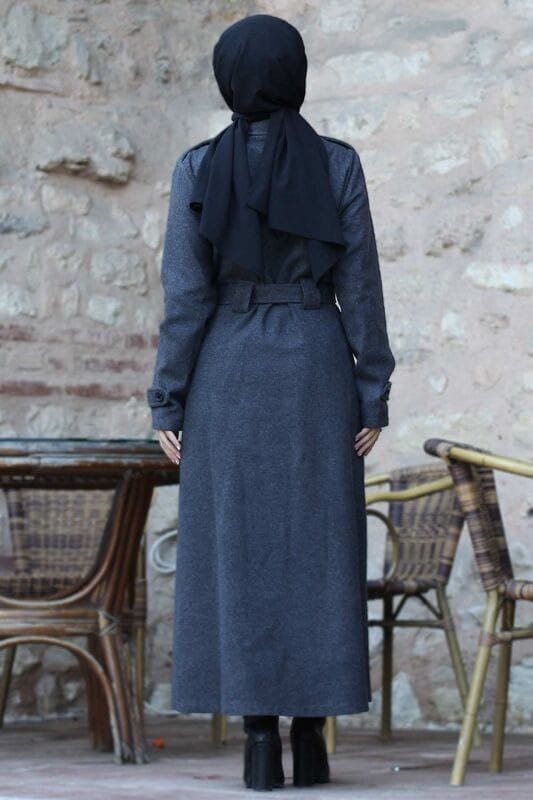 Women's Long Pocket Style Turkish Trench Coat