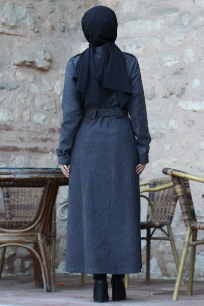 Women's Long Pocket Style Turkish Trench Coat