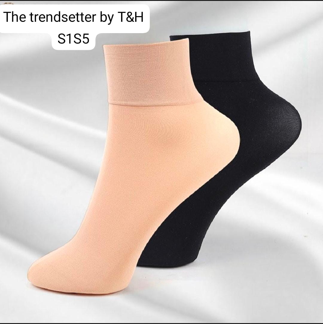 ANKLE SOCKs PACK OF 2 1 SKIN PAIR 1 BLACK PAIR