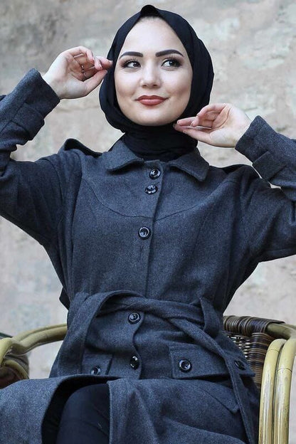 Women's Long Pocket Style Turkish Trench Coat