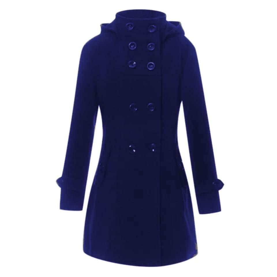 Women's 6-Button Hooded Style Trench Coat