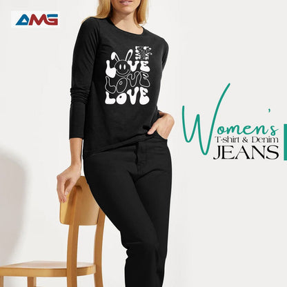 Women T Shirt and Jeans