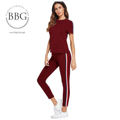 Side strip summer Tracksuit for women