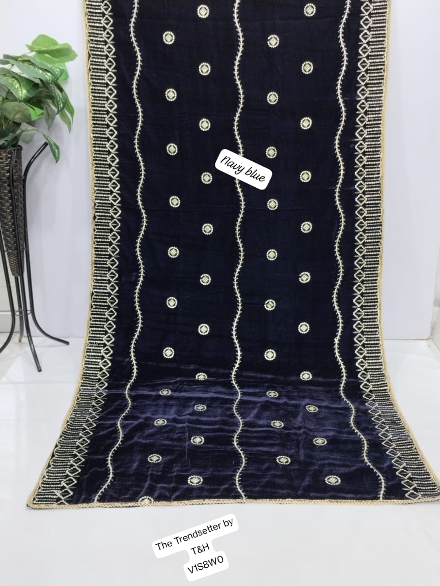 Artical Velvet Embroidred Shawl