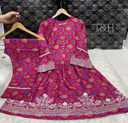 Long Frock Embroidered 2pc