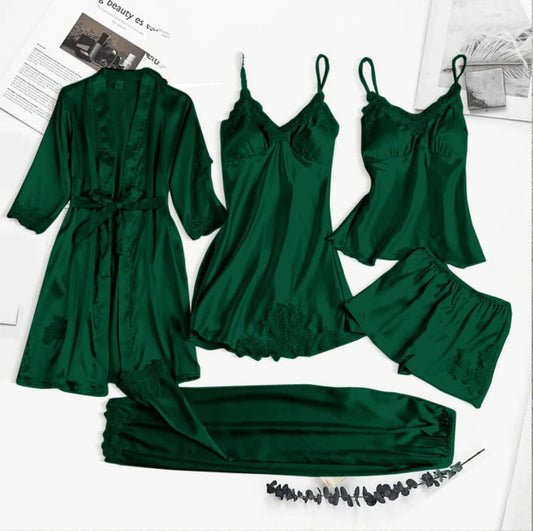5 PIECE BRIDAL NIGHTY SET