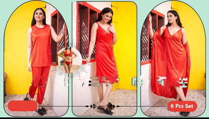 6 PIECE BRIDAL NIGHT WEAR