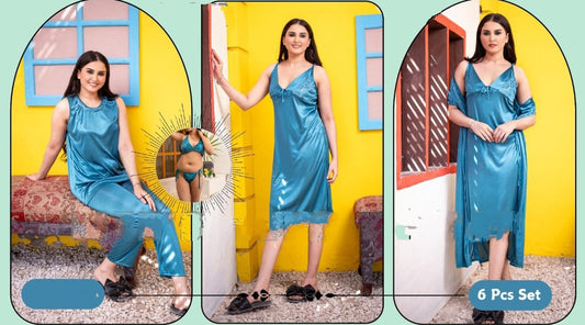 6 PIECE BRIDAL NIGHT WEAR