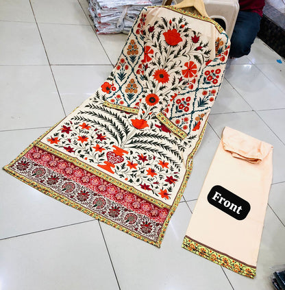 2 pc Suit Long & Digital Printed Shirt With Bell Bottom Trouser