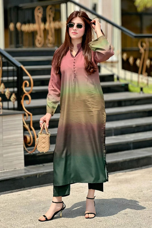 Digital printed long kurta set