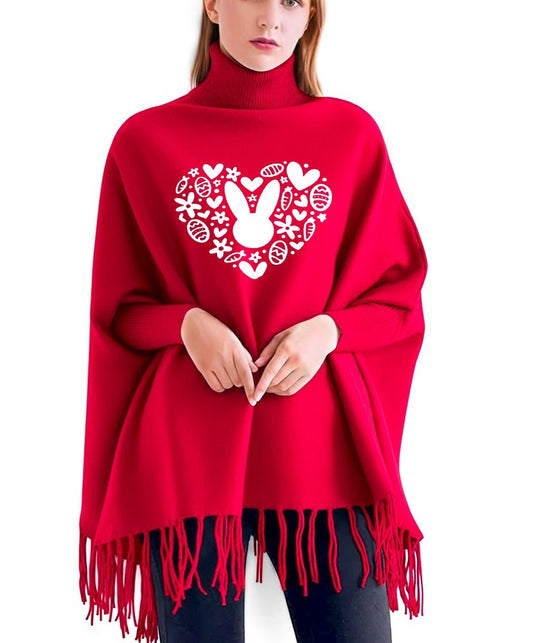 Printed poncho for women's