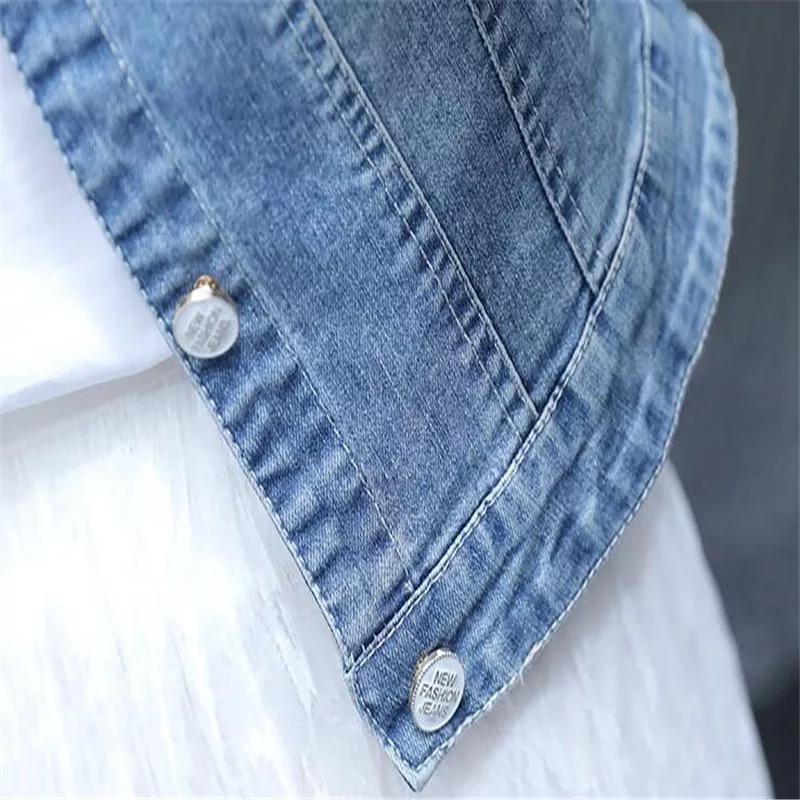 denim back print jacket