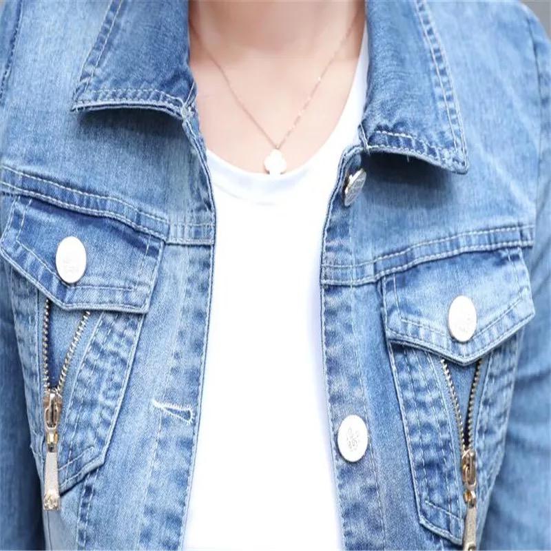 denim back print jacket