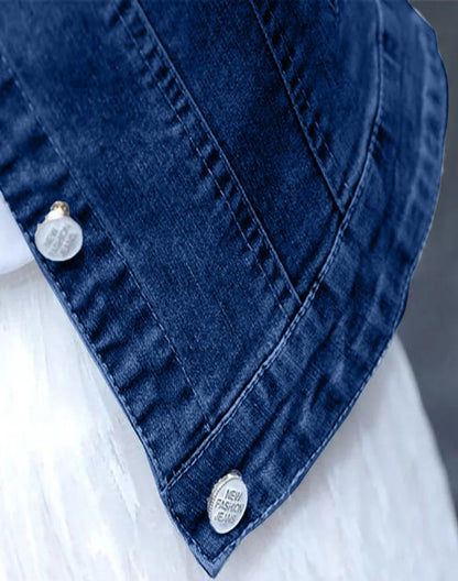 denim back print jacket