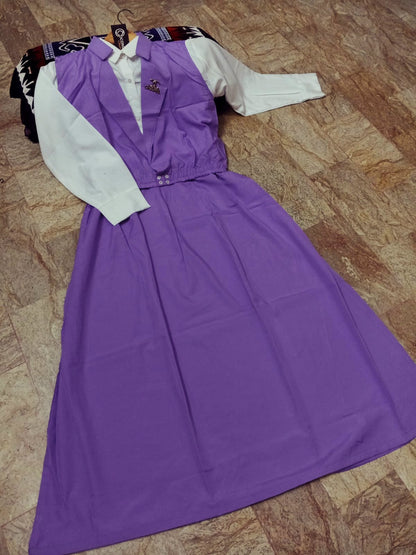 Double Coat Style Channel Jacket with Collar Maxi 2pcs