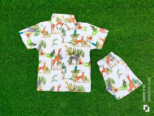 Kids 3D All-Over Printed 2-Pcs Summer Suit.