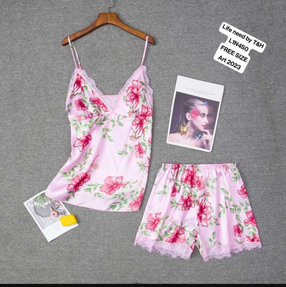 2 PEC CAMISOLE+SHORT NIGHTY SET