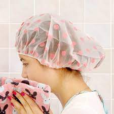 Women Shower Satin Hats Reusable Bath Shower Caps Hair Double Waterproof Bathing Cap