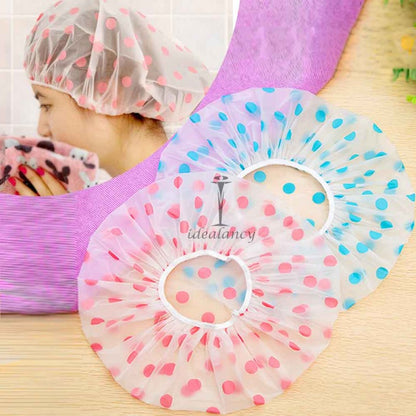 Women Shower Satin Hats Reusable Bath Shower Caps Hair Double Waterproof Bathing Cap